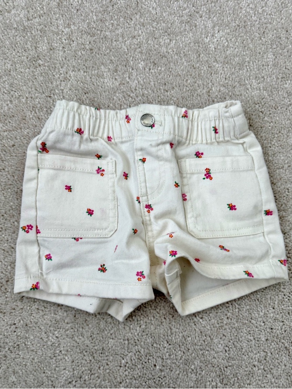Joe Fresh Cream Jean Shorts with Pink  Floral Print